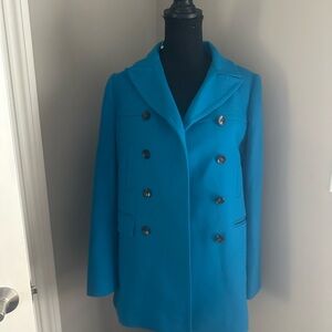 Ann Taylor Women's Blue Double-Breasted Coat